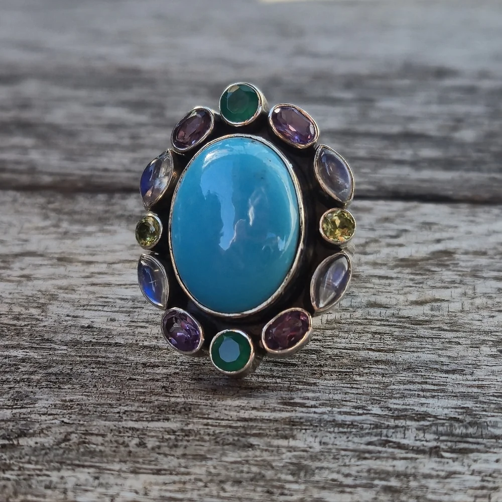 Nicky Butler RAJ LIMITED EDITION 925 Sterling Silver Turquoise Designer Ring 🩵 - Picture 10 of 15